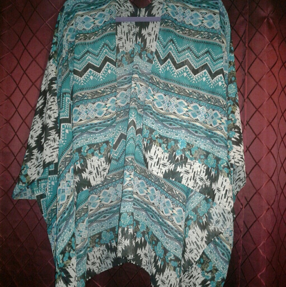 Kimono style shawl blouse